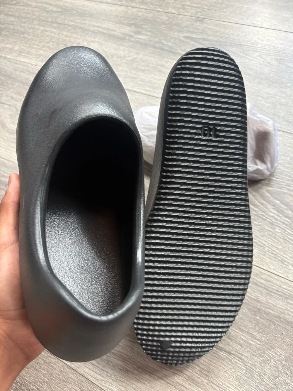 Yeezy Mens Black Slip-On Clogs